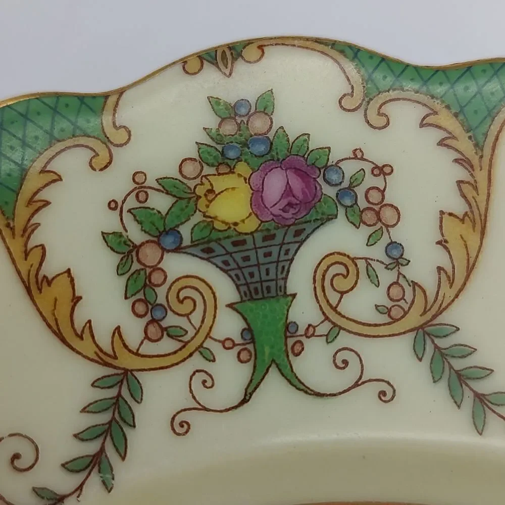 Vintage Gebruder Benedikt Floral Salad Plate Made in Czechoslovakia Rare